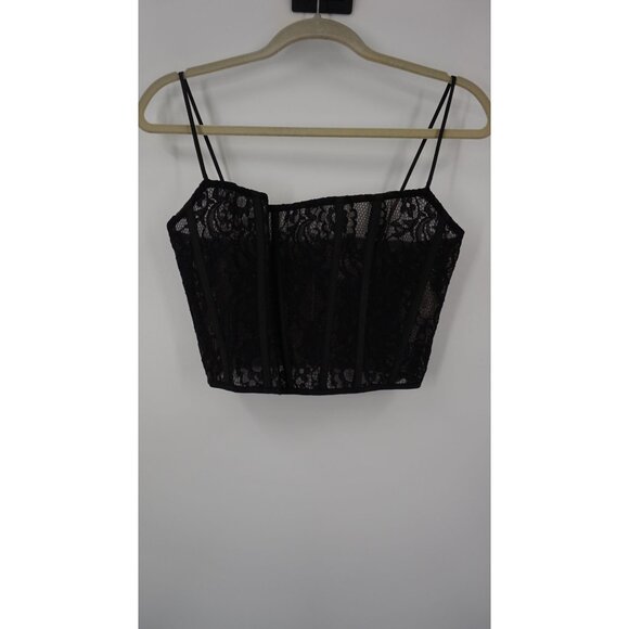 Rozie Corsets Black Lace Spaghetti Strap